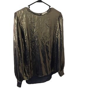 *New* L’AGENCE metallic iridescent long sleeve blouse